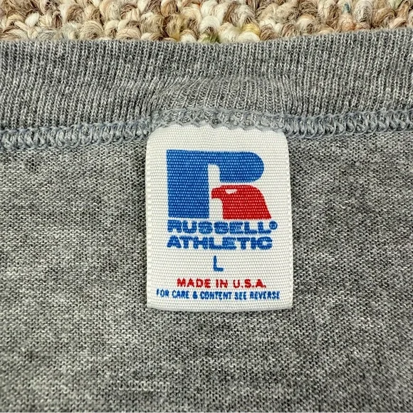 VTG 80s WANTED: The Shooter Basketball Russell Thin Single Stitch t-shirt BOXY L - Picture 4 of 11